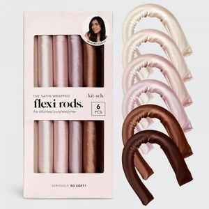 Kitsch Satin-Wrapped Flexi Rods in Pink and Brown